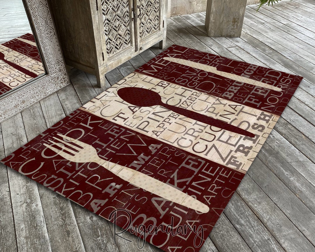 Retro Style Kitchen Rug, Cook Mat, Dining Room Carpet, Decorative Home ...