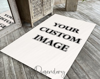 Personalized Plush Rug: Custom Image, Boho Carpet, Living Room Decor