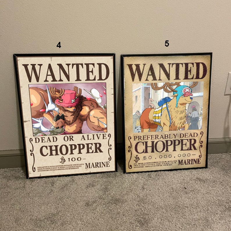 One Piece Chopper Wanted Poster Etsy