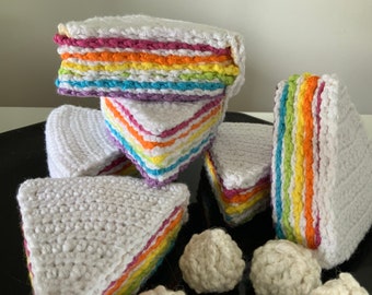 Crochet dinette cake to share in cotton