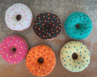 Pastry 6 Donuts crocheted dinette