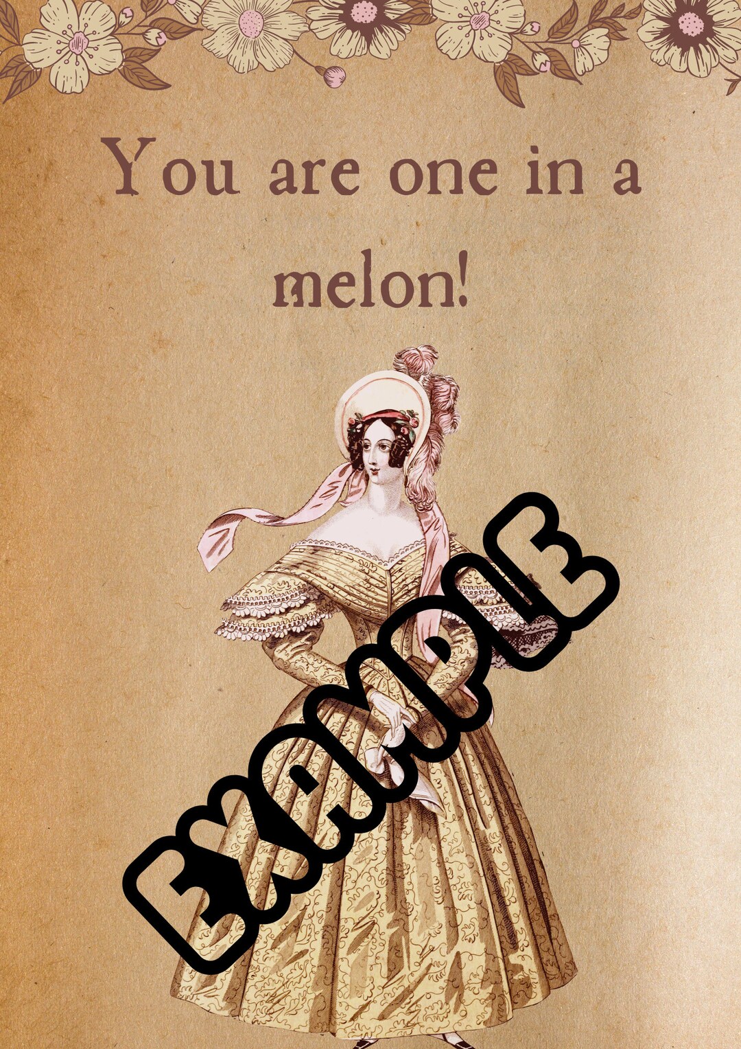 One in a Melon Quote Print Pun Quotes Poster Funny Saying Wall Art