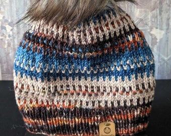 Beanie handknitted - Indie handyed 100% Australian merino yarn