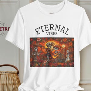 T-shirt unisexe Jour des morts, chemise Dia de los Muertos, T-shirt squelette, haut mexicain des fêtes, t-shirt graphique Sugar Skull