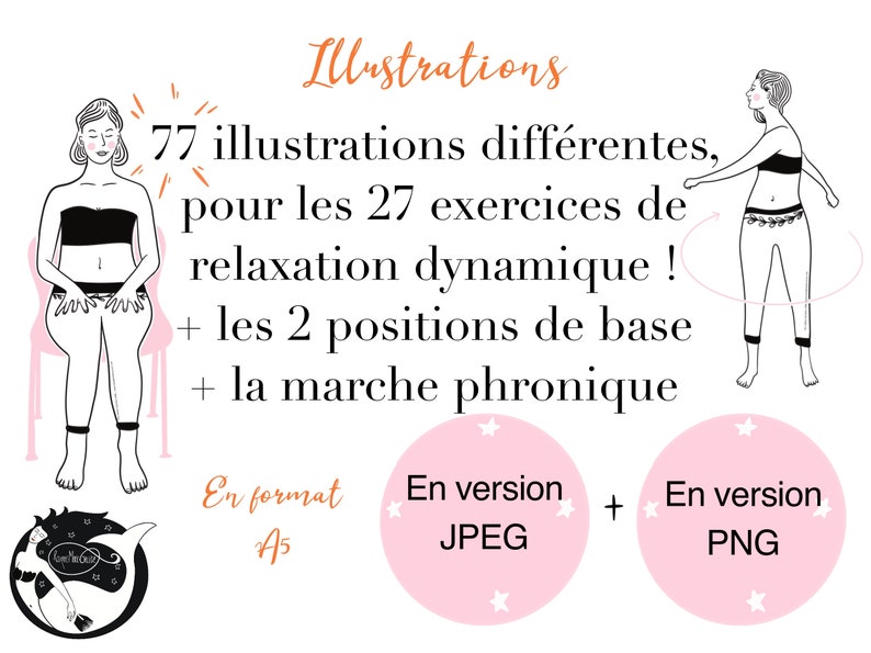 Pack illustrations et fiches pratiques illustrées et détaillées dexercices de relaxation dynamique sophrologie image 6