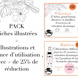 Pack illustrations et fiches pratiques illustrées et détaillées dexercices de relaxation dynamique sophrologie image 1