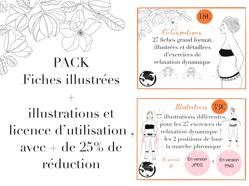 Pack illustrations et fiches pratiques illustrées et détaillées dexercices de relaxation dynamique sophrologie image 1