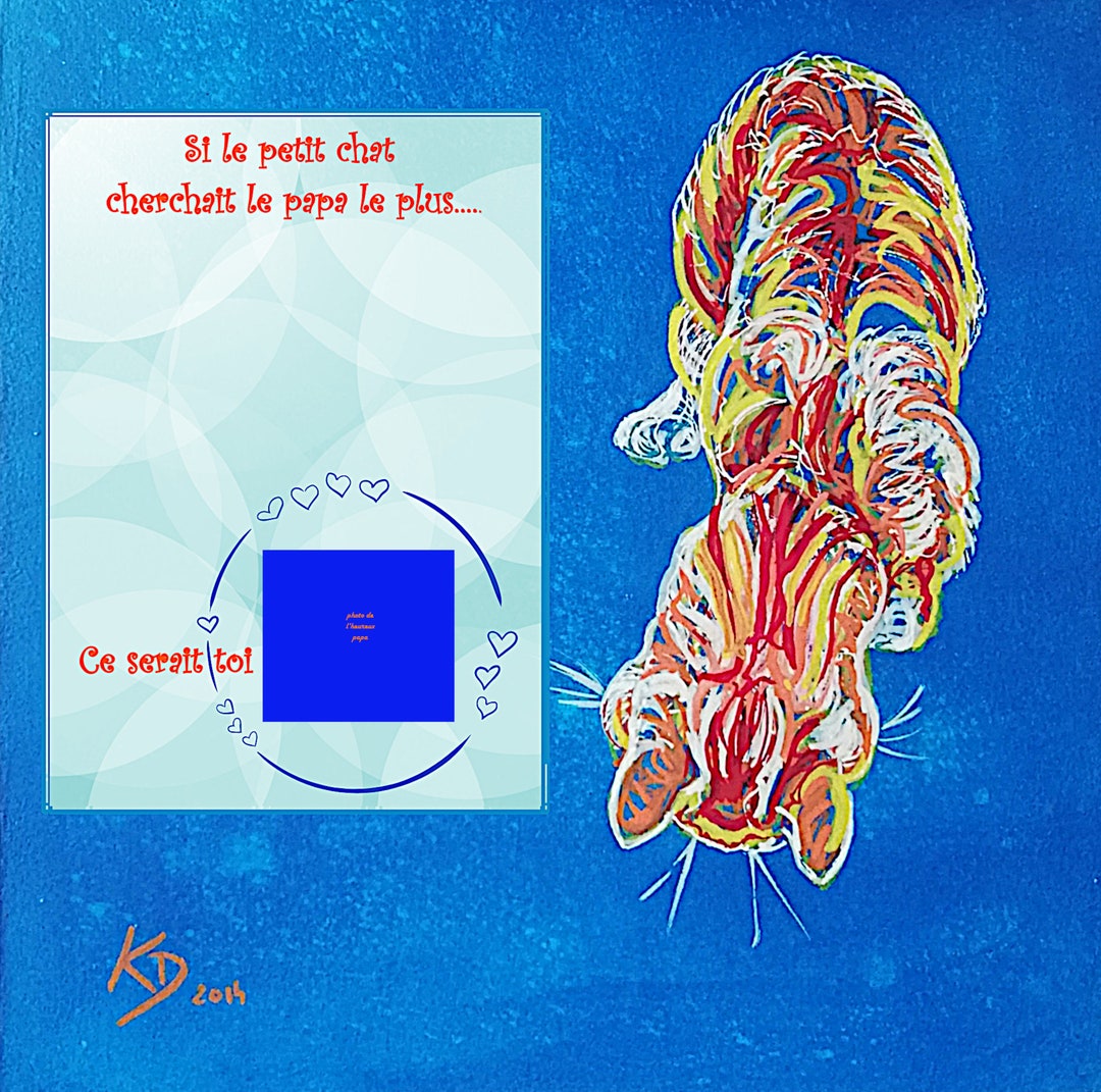 Cat Above Below Father's Day 3 Versions to Print From Etsy