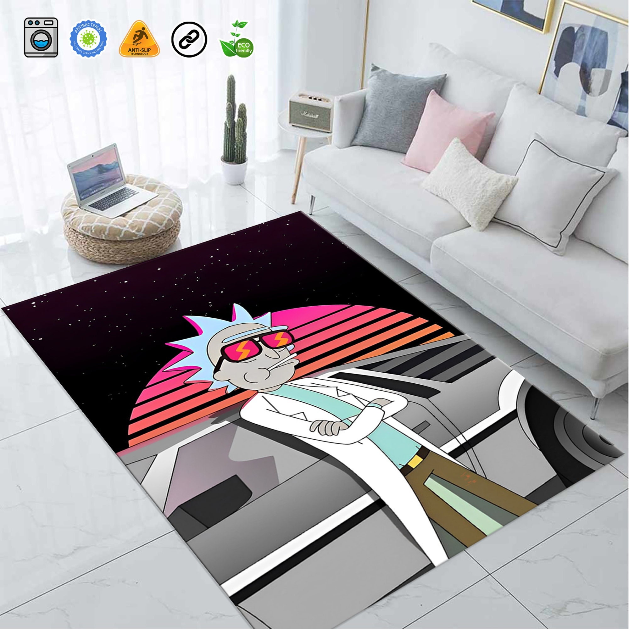 Discover Rick and Rickandmorty Series Rug, Movie Themed Carpet, Popular Rug, Fantastic Rug, Kids Room Rug, Teen Room Rug