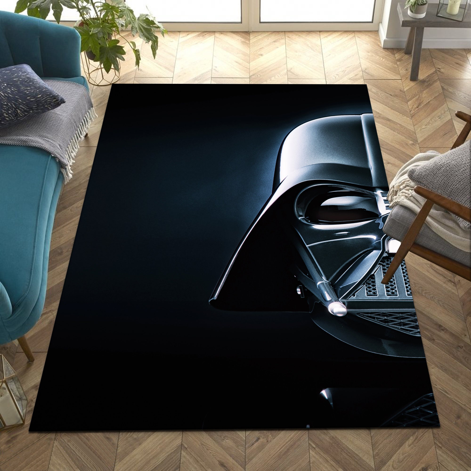 Star Wars Darth Vader Toilet Lid Rug Non-Slip Foot Mat Carpet Shower  Curtain Set