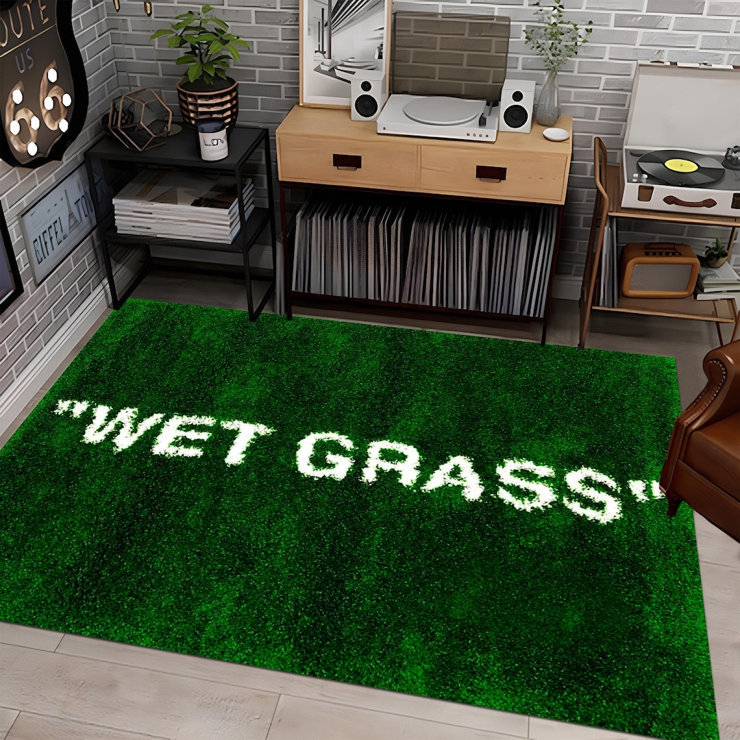 Wet Grass Rug, Grass Rug, Green Rug, Rugs for Living Room, Custom Rug, Area Rug, Home Decor Rug