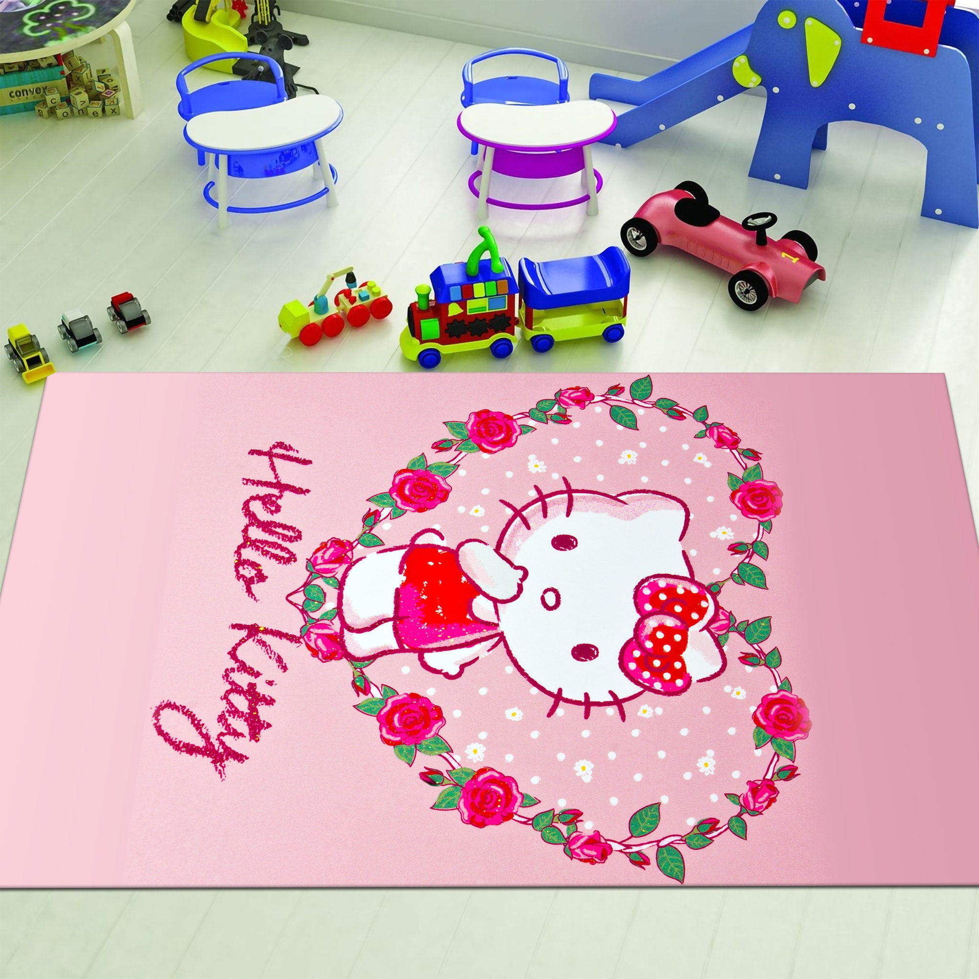 Discover Hello Kitty Rug, Cute Rug, Pink Rug, Kids Room Rug,Baby Room Decor, Popular Rug, Nursery Rug, Gift For Kids