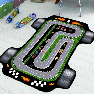 Race Car Rug, Black F1 Car, Race Track Rug,Formula 1 Rug,Kids Room Rug,Baby Room Decor,Popular Rug, Nursery Rug,Gift For Kids,Non-slip Rug