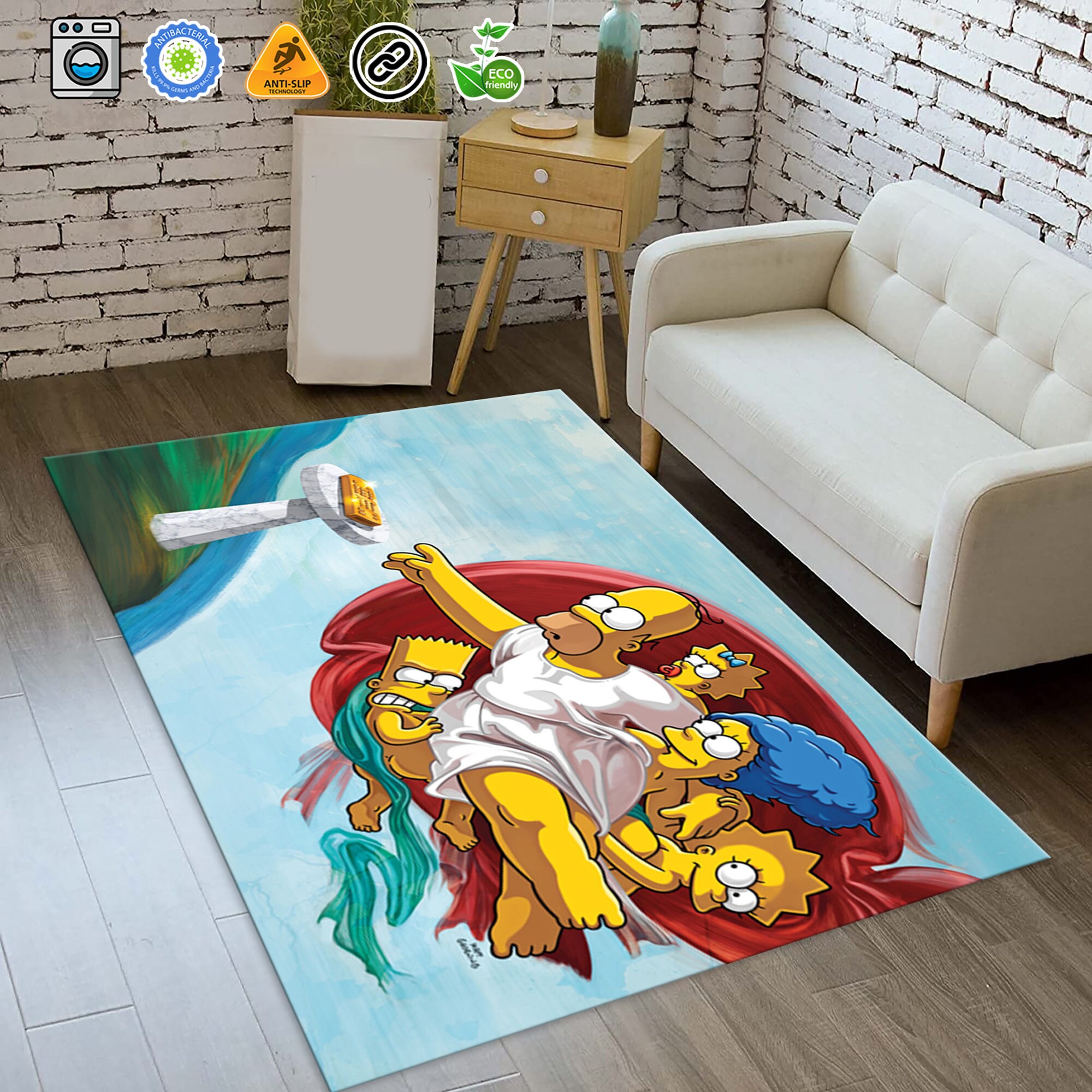 Discover Simpsons Rug, Artwork Themed Rug,Custom Rug,Popular TV Rug,Simpsons Series Rug,Adult Rug, Homer Rug, Birthday Gift