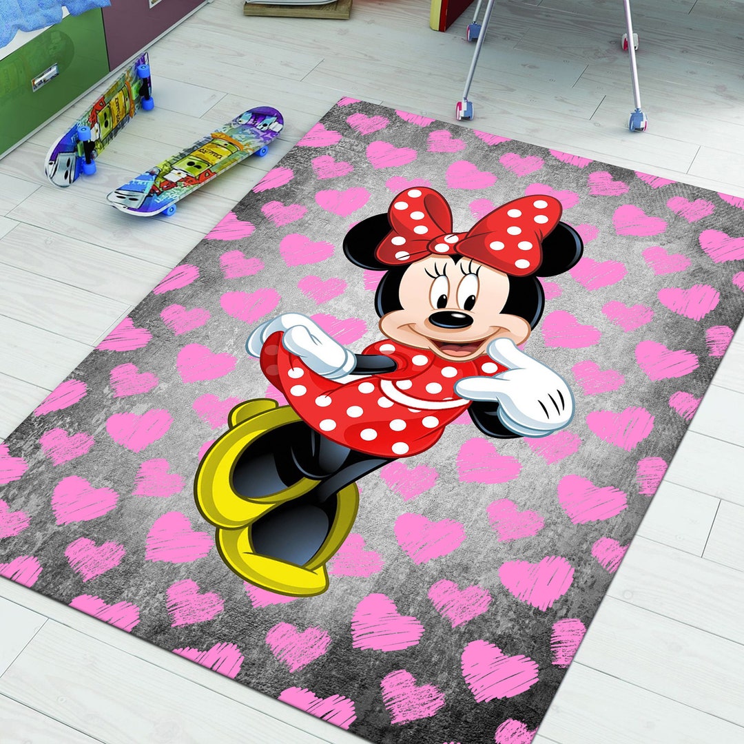 Minnie Mouse Rug, Cute Rug, Pink Rug, Kids Room Rug,baby Room Decor ...