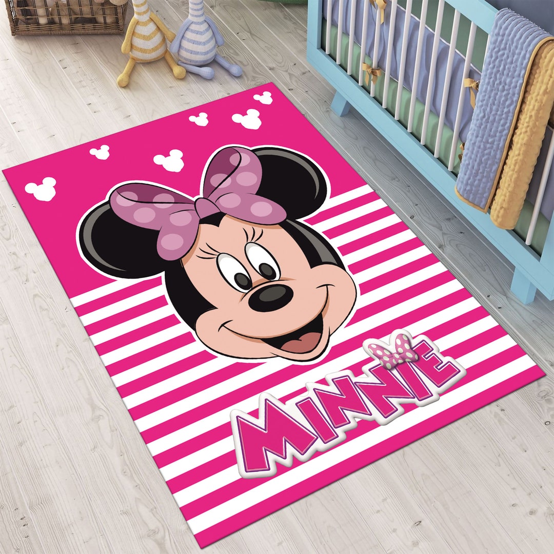 Pink Minnie Mouse Girl Minnie Mouse Rugs Carpet Indoor Rug Etsy