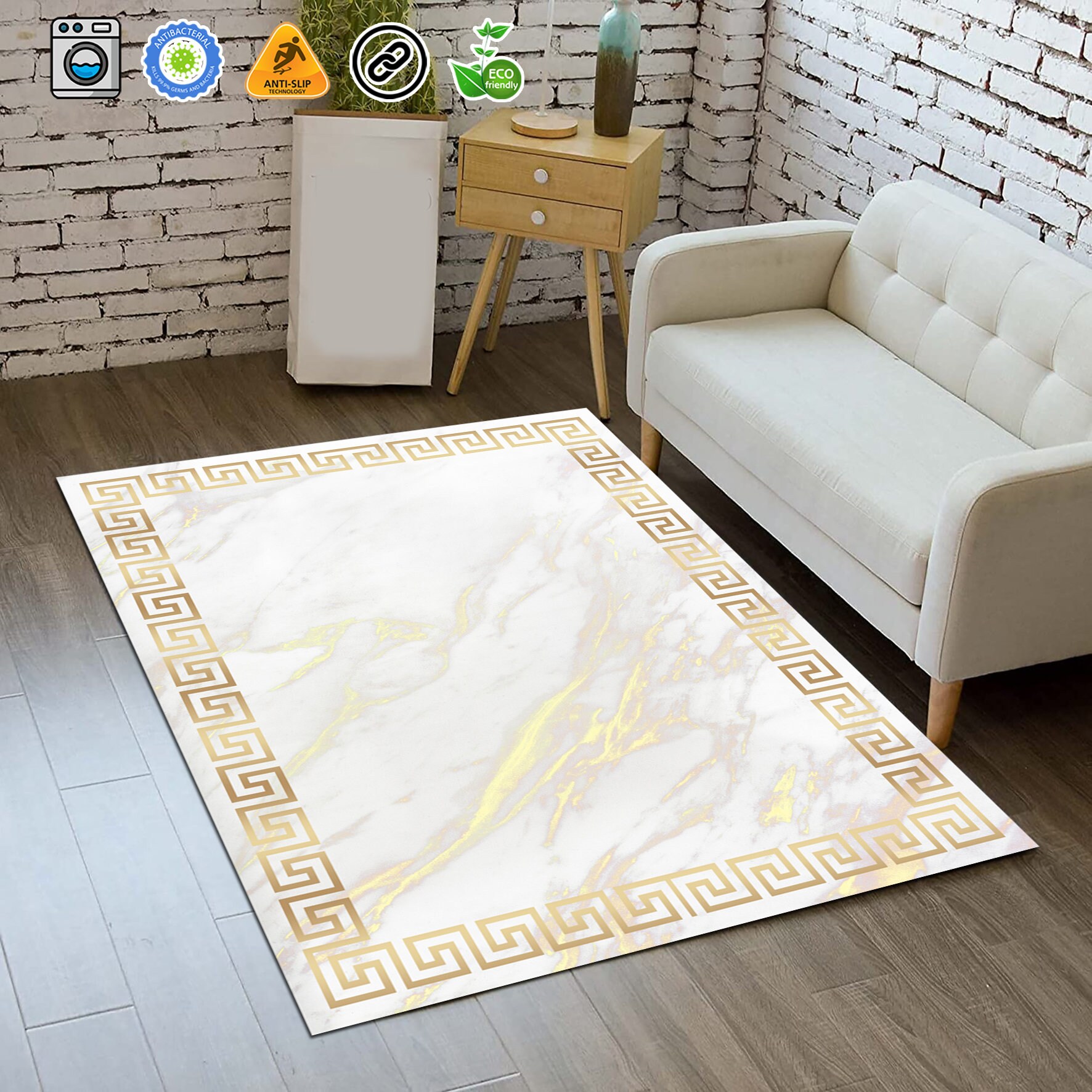 Discover Marble pattern, Gold Framed, Lux Rug, home Decor rug, area rug, bedroom rug