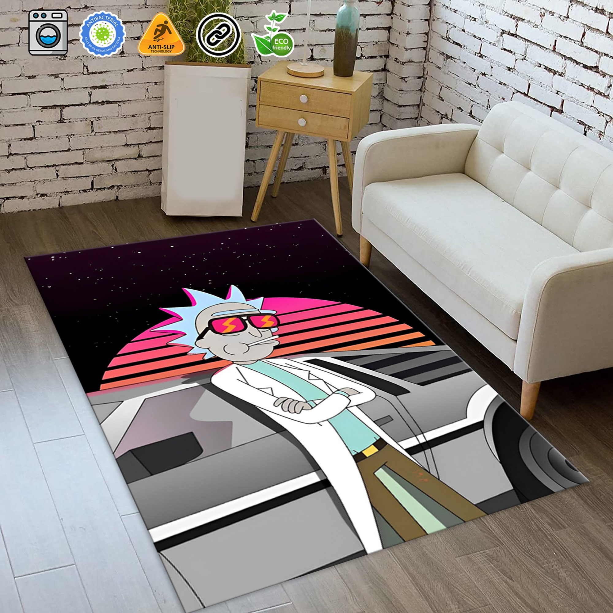 Discover Rick and Rickandmorty Series Rug, Movie Themed Carpet, Popular Rug, Fantastic Rug, Kids Room Rug, Teen Room Rug