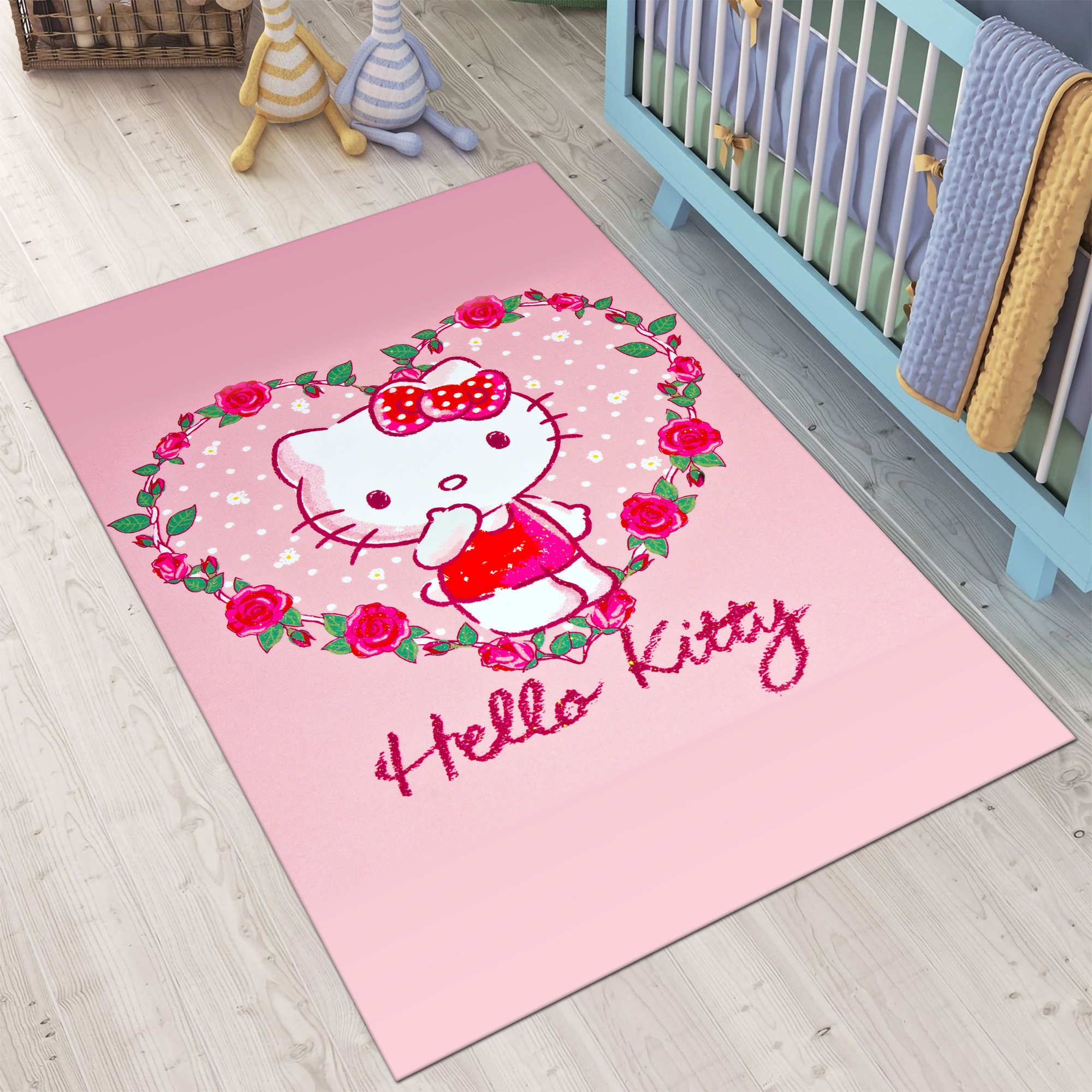 Discover Hello Kitty Rug, Cute Rug, Pink Rug, Kids Room Rug,Baby Room Decor, Popular Rug, Nursery Rug, Gift For Kids