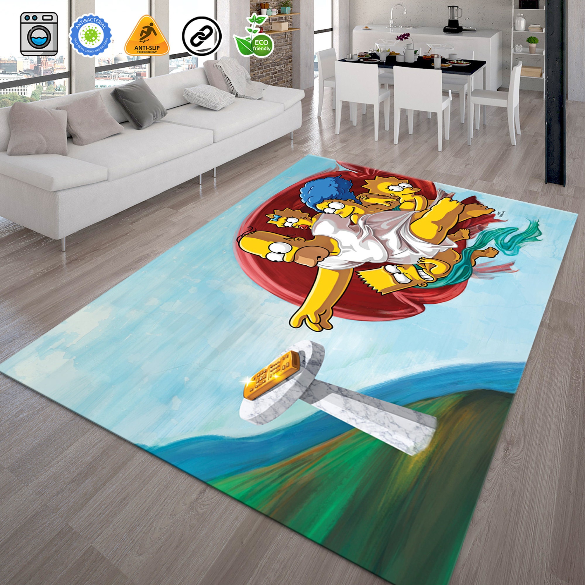 Discover Simpsons Rug, Artwork Themed Rug,Custom Rug,Popular TV Rug,Simpsons Series Rug,Adult Rug, Homer Rug, Birthday Gift