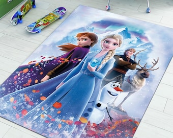 Elsa Rug,Anna Rug,Olaf rug,Frozen Rug,Kids Room Rug,Girl Room Rug,Personalized Rug,Popular Rug,Nursery Rug,Gift For Kids,Area rug,Custom rug