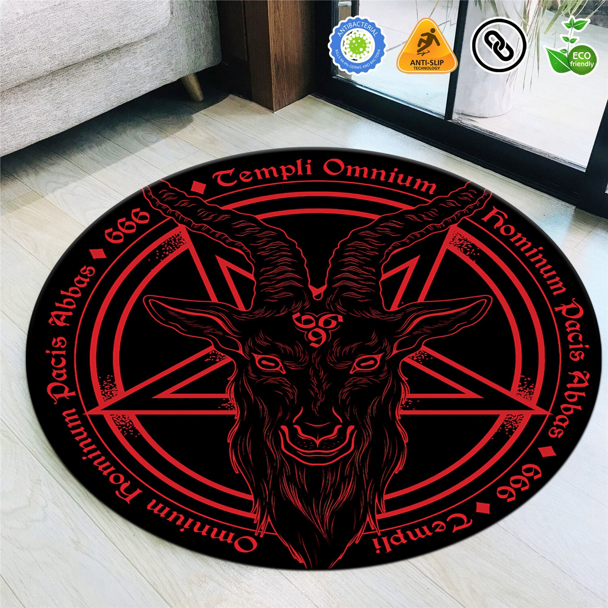 Pentagram Rug,satanic Dark Skull Rug,devil Board Rug, Goatboi Rug, Satanic  Decor, Pentagram Carpet, Custom Rug, Balcony Rug, Satan Decor 