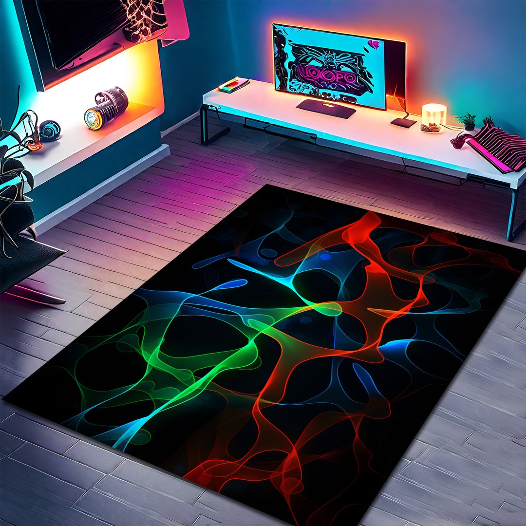 Colorful Pattern Rug, 3D Rug,neon Rug, Colorful Rug, Neon Look Rug ...