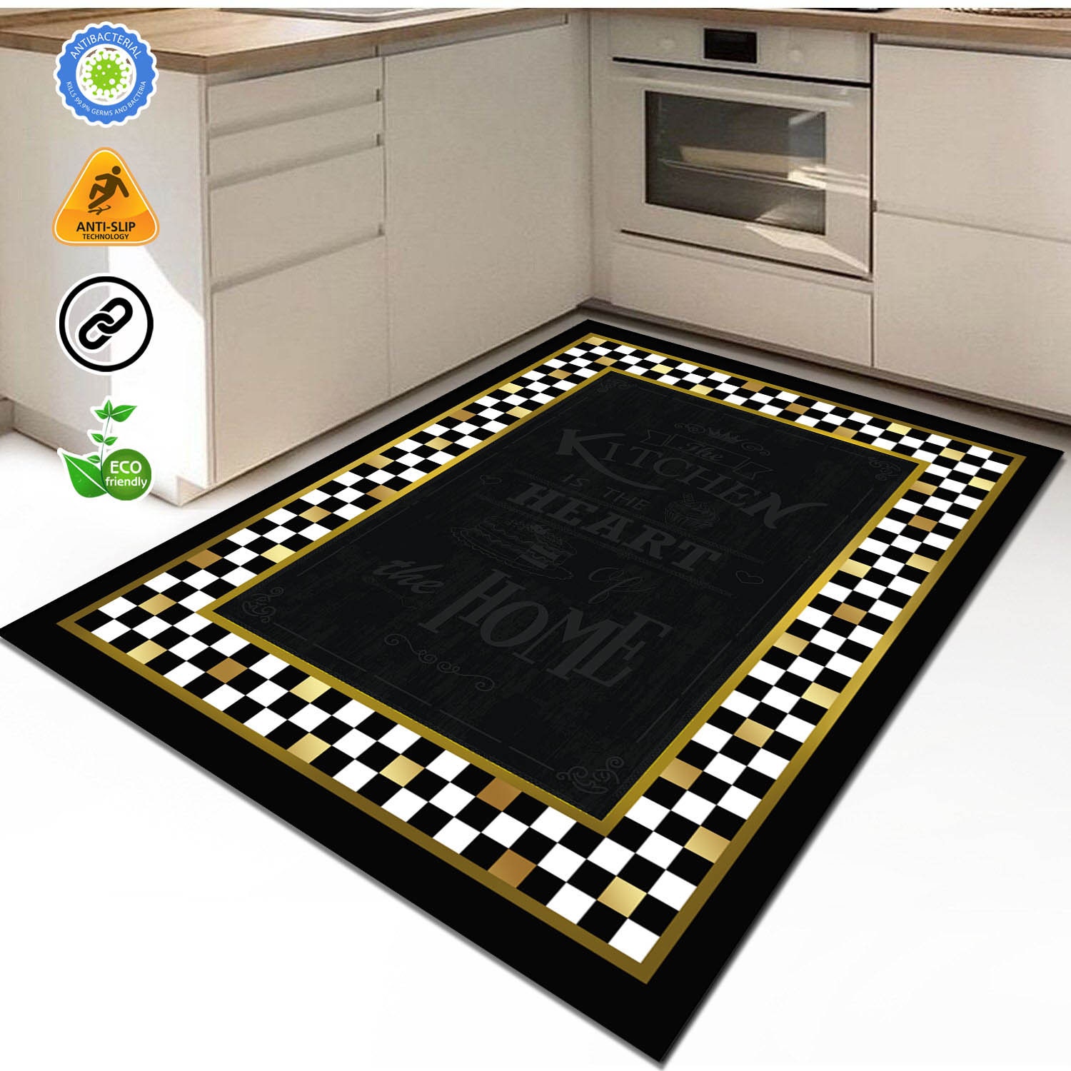 Artnice Kitchen Floor Mats 2 Piece Modern Abstract Design Fatigue Mats for  Ki