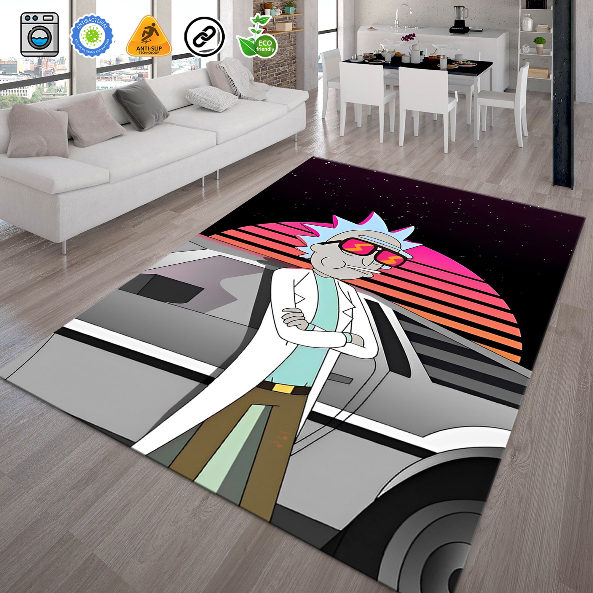 Discover Rick and Rickandmorty Series Rug, Movie Themed Carpet, Popular Rug, Fantastic Rug, Kids Room Rug, Teen Room Rug