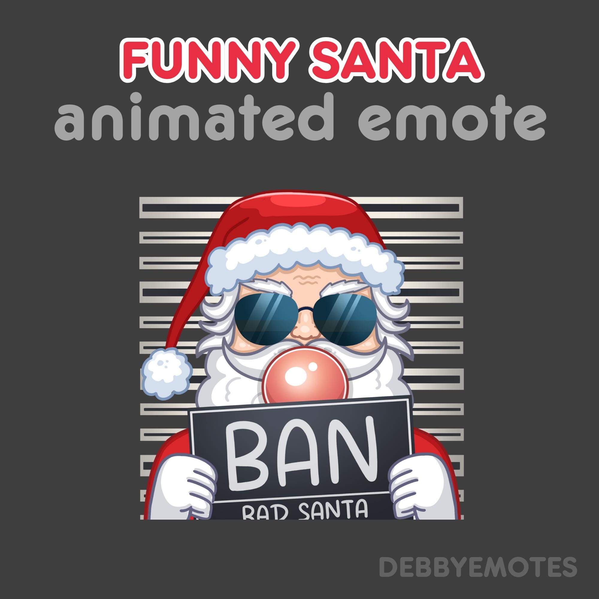 Streamer Santa Funny Santa Animated Emote, Christmas Twitch Emote GIF, Bad Santa Emote ...
