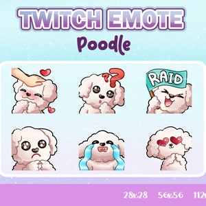 Dog Emotes For Twitch 6 Pack Emotes Poodle dog