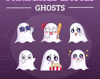 Halloween emotes, Ghost Animated Emotes for Twitch, discord, tiktok, youtube and any stream and chat