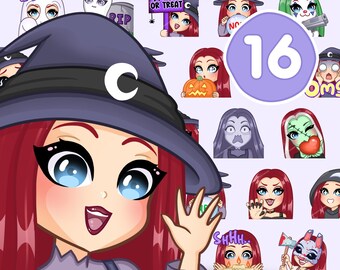 Peut inclure: Un ensemble de 16 autocollants numériques sur le thème d'Halloween présentant une variété de personnages et d'expressions. Les autocollants comprennent une sorcière, un fantôme, un zombie, un vampire et plus encore. Les autocollants sont parfaits pour ajouter une touche effrayante à vos messages, publications sur les réseaux sociaux ou autres projets numériques.