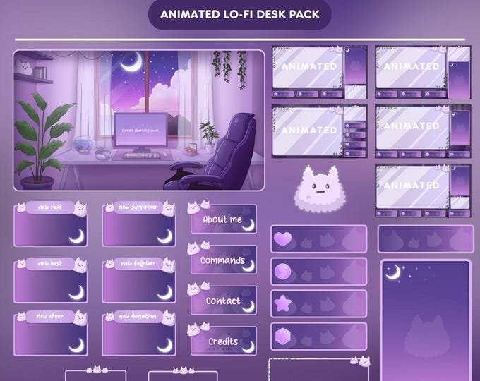 Animated Cozy Lofi Desk Twitch Screen / Gamer Twitch Overlay/ Starting ...