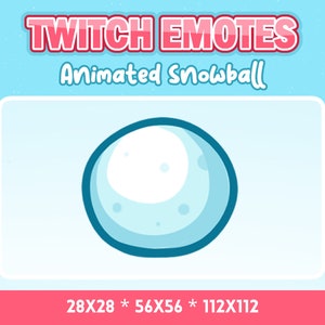 Snowball Animated Emote, Christmass and Winter Emote for Twitch