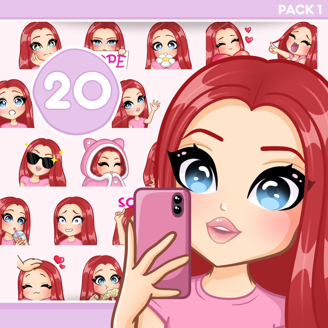Twitch Emotes Red, Bundle Pack 20 Pcs for Discord, Youtube and Any ...