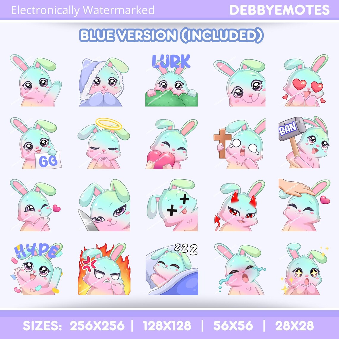 Wicked Rabbit Emotes Bunny Emotes, 20pcs Rabbit Emotes for Twitch, Discord, Tiktok and Any ...