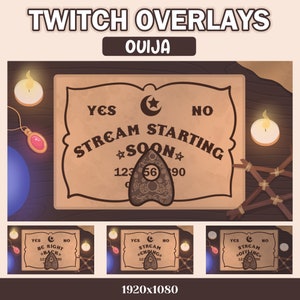 Horror Twitch Overlays, Ghost Animated Overlay for Live Streaming - Ouija Overlays