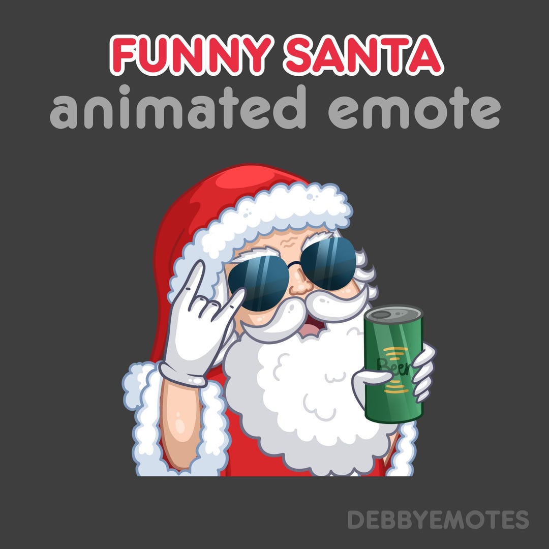 Streamer Santa Christmas Animated Emote, Santa Claus Twitch Emote GIF, Bad Santa Emote ...