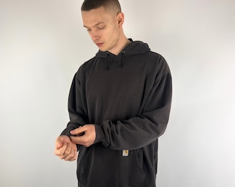 Sweat à capuche noir délavé Carhartt Année 2000