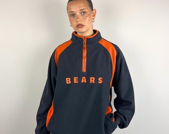 Y2K Navy & Orange NFL Chicago Bears Quarter Zip Fleece