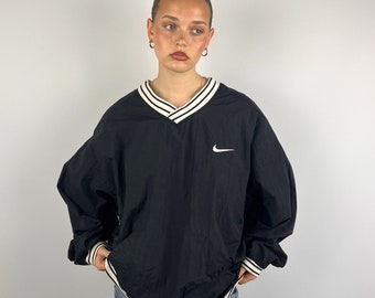 Vintage 90s Black Nike Training Pullover Sweatshirt