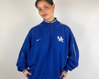 Y2K - Sweat-shirt à glissière quart-zip Nike x University of Kentucky Wildcats de l'Université du Kentucky de football bleu