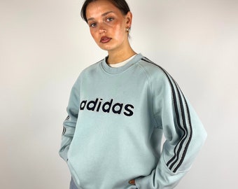 Babyblaues Adidas-Sweatshirt aus den frühen 2000ern