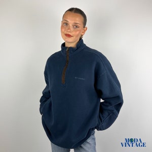 Felpa con zip a un quarto Y2K Navy Columbia immagine 6