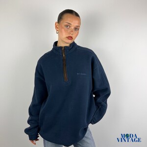 Felpa con zip a un quarto Y2K Navy Columbia immagine 3