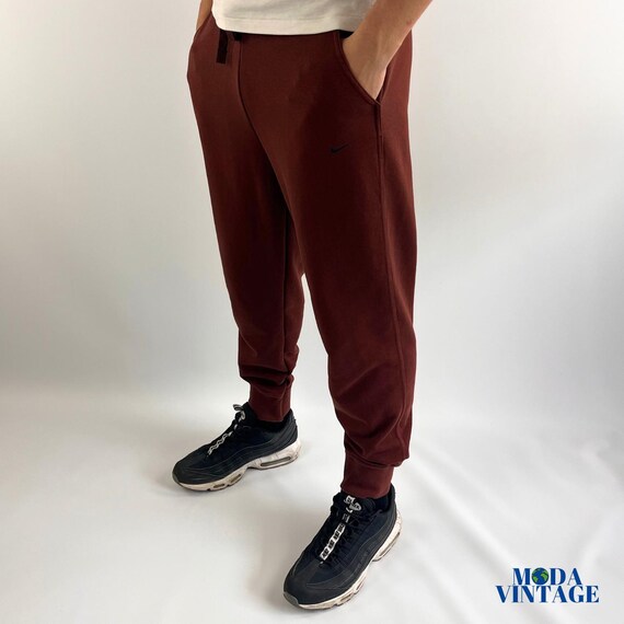 Men s Large Y2K Burgundy Nike Dri fit Joggers Etsy