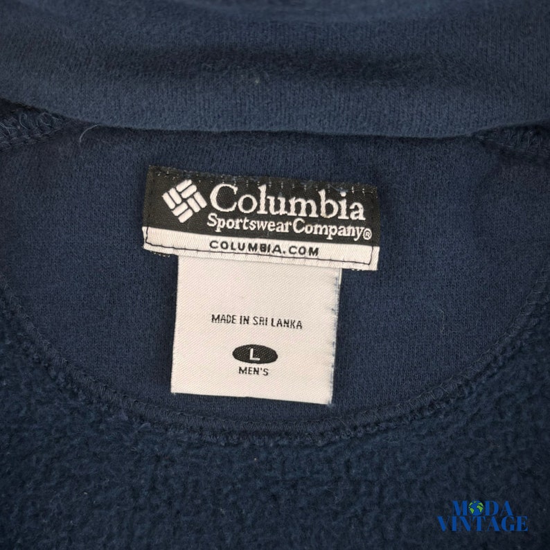 Felpa con zip a un quarto Y2K Navy Columbia immagine 8