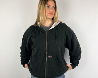 Sweat à capuche noir avec fermeture éclair Dickies Y2K