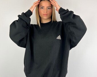 Vintage 90er Jahre Schwarzes Adidas Sweatshirt